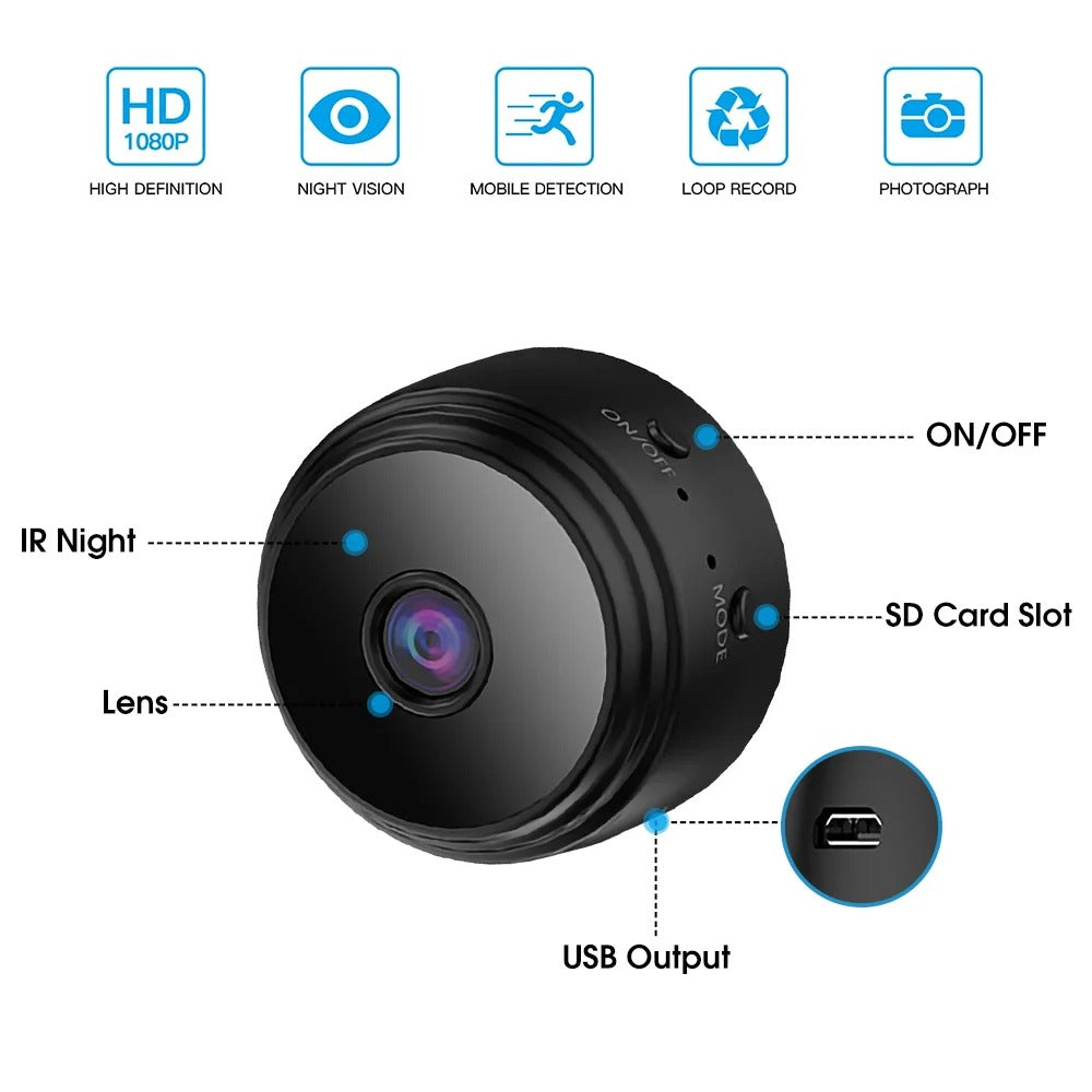 A9 Mini WiFi Camera 1080P Night Vision