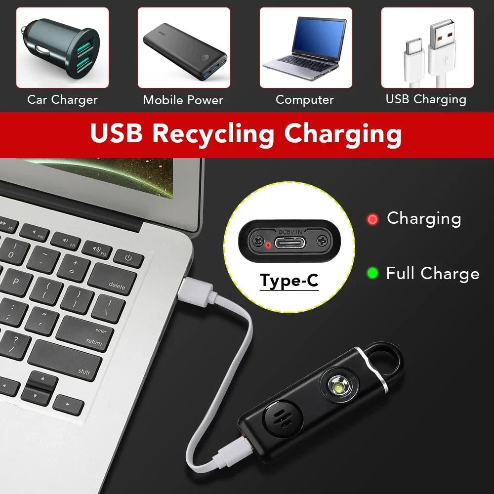 Personal Alarm Keychain 130dB Safety Device