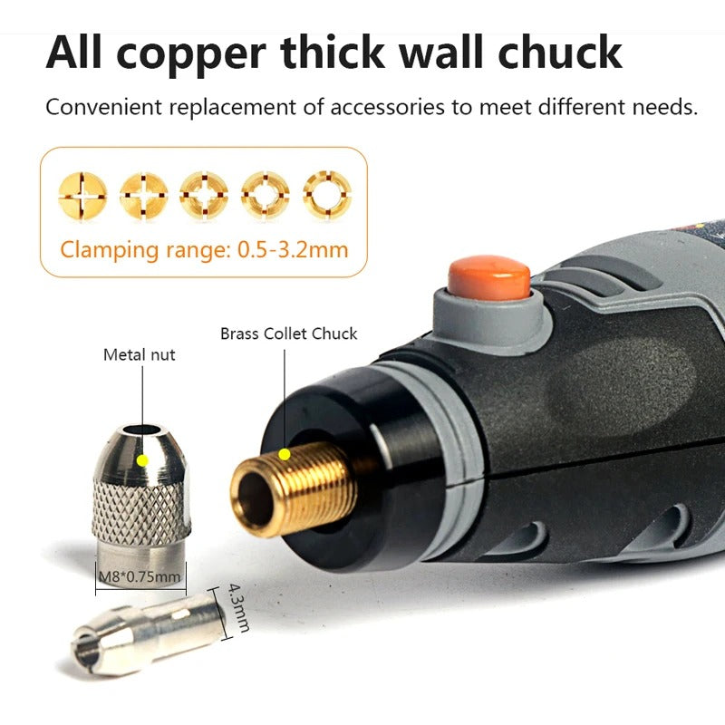 Cordless Mini Drill Engraving Pen 3-Speed USB Tool with 24PCS Kit