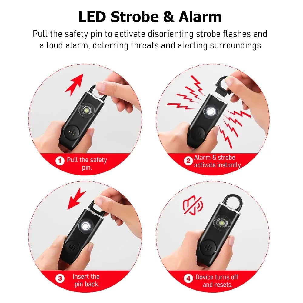 Personal Alarm Keychain 130dB Safety Device