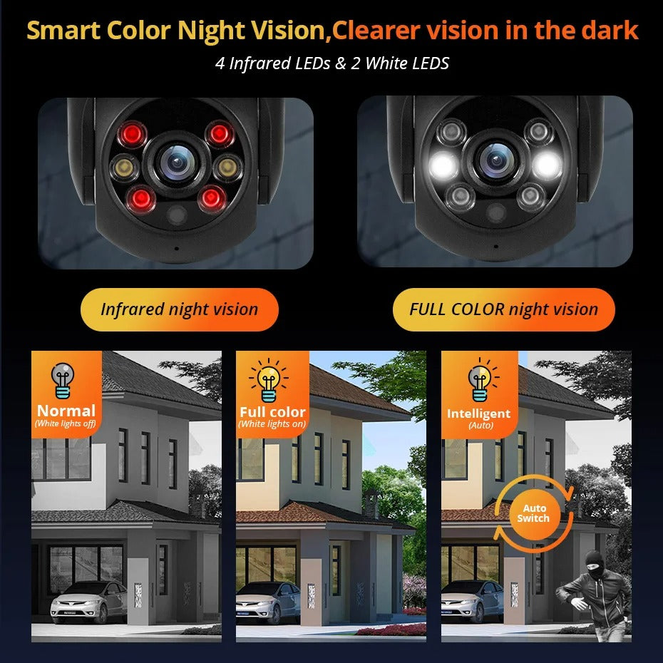 4K PTZ WiFi Security Camera Outdoor Smart CCTV
