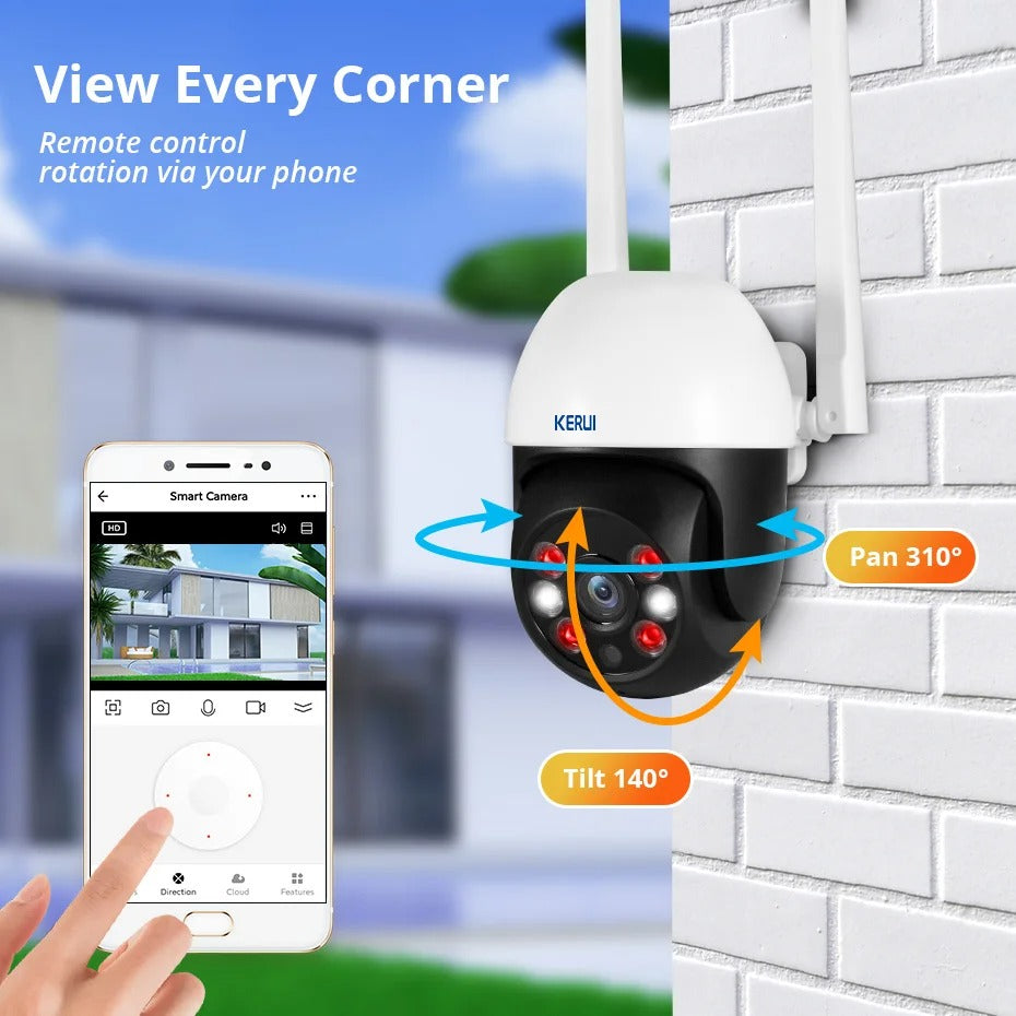 4K PTZ WiFi Security Camera Outdoor Smart CCTV