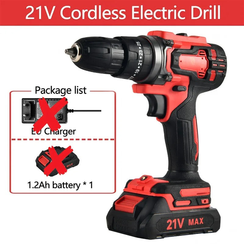 21V Electric Drill 2-Speed Adjustable Torque