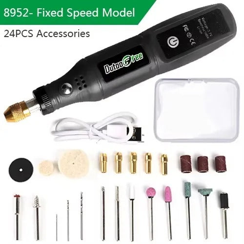 Cordless Mini Drill Engraving Pen 3-Speed USB Tool with 24PCS Kit